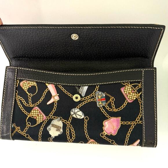EUC Gucci Leather and Silk Patterned Wallet (RARE) - Picture 4 of 10